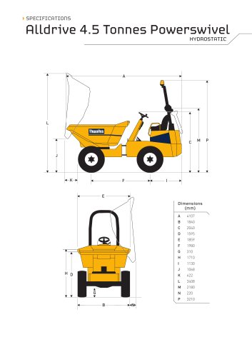 4.5 tonne compact powerswivel dumper