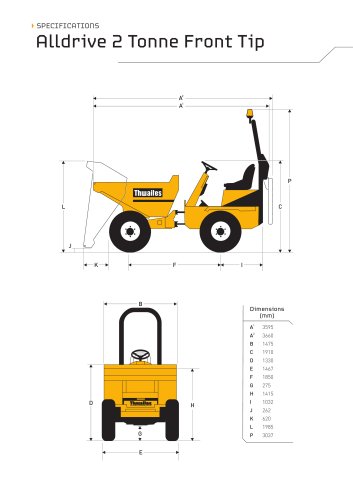 The most versatile 2 tonne 4Wheel drive compact dumper