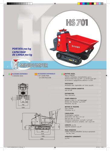 Minidúmper sobre orugas HS701