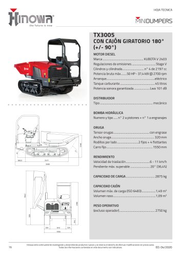 Transportador sobre orugas TX3005