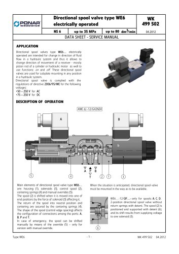 Directional spool valve type WE6