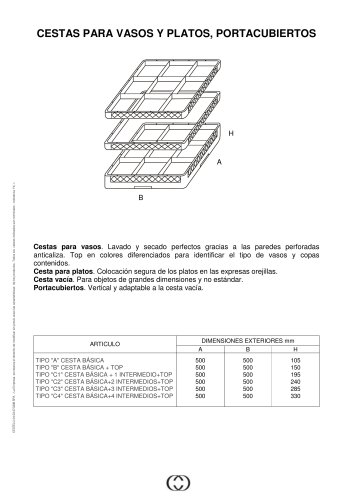 CESTAS PARA VASOS Y PLATOS, PORTACUBIERTOS