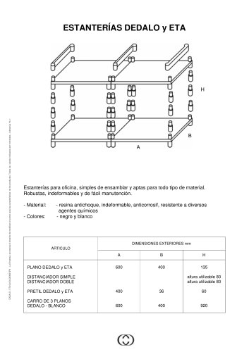 ESTANTERÍAS DEDALO y ETA