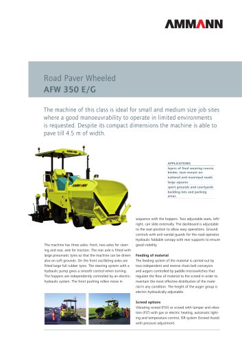 Road Paver AFW 350 E/G: Road Paver Wheeled