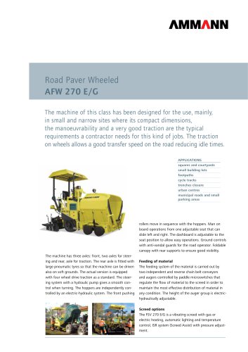 Road Paver AFW/AFT 270 E/G: Road Paver Wheeled