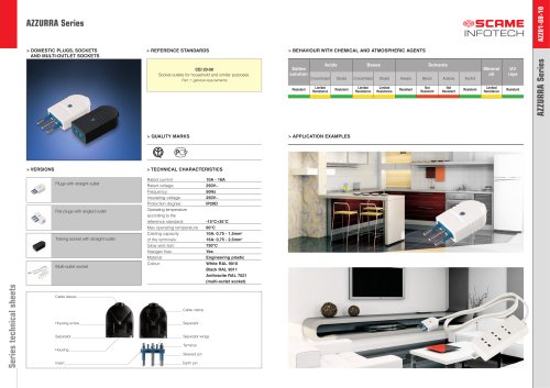 AZZURRA Series Domestic plugs, sockets, adaptors and multi-outlet sockets