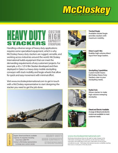 HEAVY DUTY CUSTOM HIGH CAPACITY STOCKPILING HEAVY DUTY HIGH CAPACITY STOCKPILING STACKERS