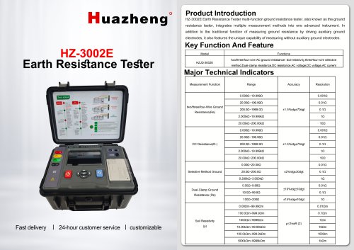 Huazheng HZ-3002E Advanced Earth Resistance Tester Reliable Grounding Test Instrument