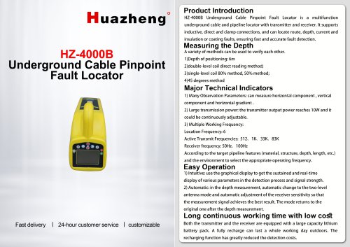 Huazheng HZ-4000B Underground Cable Pinpoint Fault Locator for Power Cable Diagnostics
