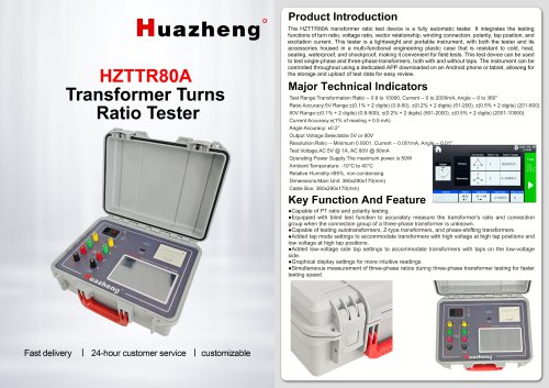 Huazheng HZTTR80A Transformer Turns Ratio Tester With Excitation Current