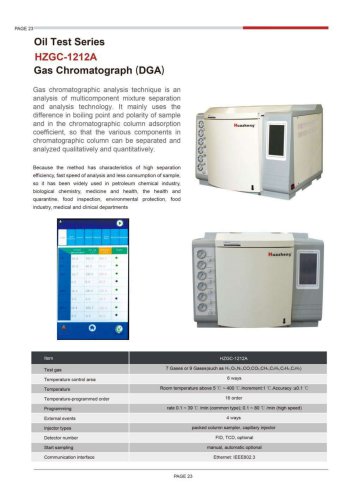HZGC-1212A Gas Chromatograph(DGA) HZGC ASTM3612