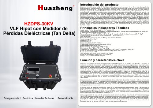 Medidor de hipot&eacute;rmico VLF Huazheng HZDPS con tangente delta