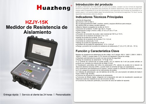Medidor de resistencia de aislamiento Huazheng HZJY-15K de 15 kV