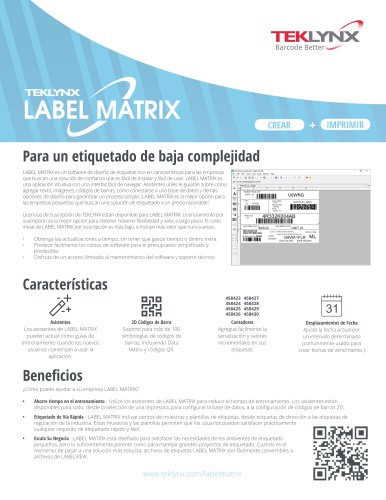 TEKLYNX LABEL MATRIX