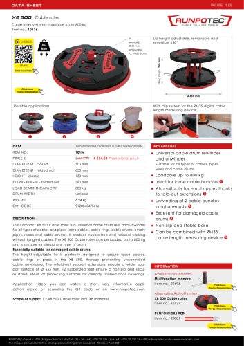 Data sheet XB 500