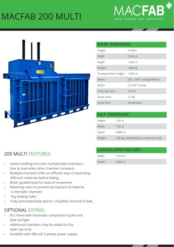 MACFAB 200 Multi Baler