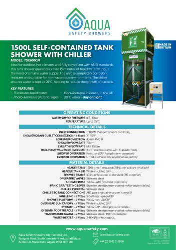 1500L SELF-CONTAINED TANK SHOWER WITH CHILLER