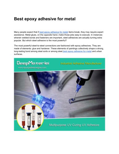 Best epoxy adhesie for metal