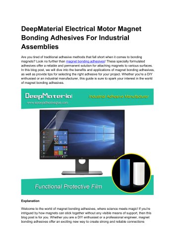 DeepMaterial Electrical Motor Magnet Bonding Adhesives For Industrial Assemblies