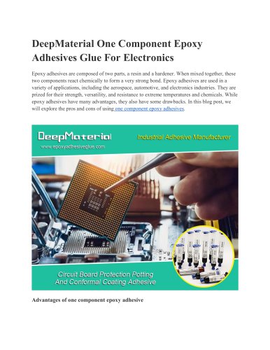 DeepMaterial One Compoment Epoxy Adhesive Glue For Electronics