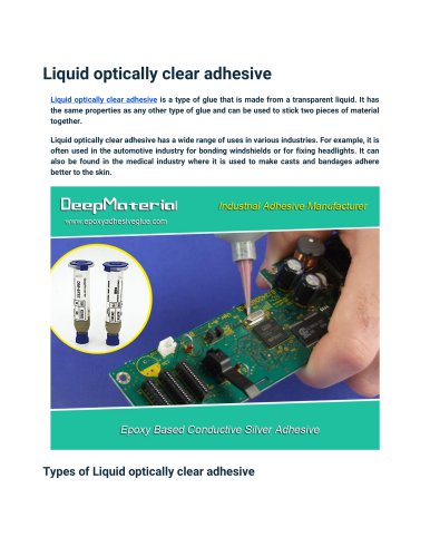 Liquid optically clear adhesive