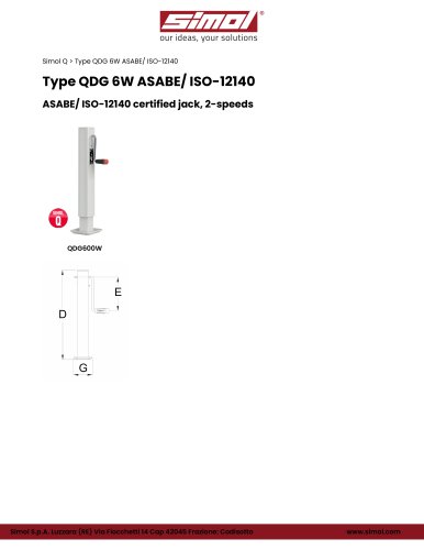 Type QDG 6W ASABE/ ISO-12140