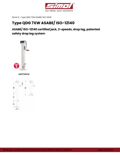 Type QDG 7XW ASABE/ ISO-12140