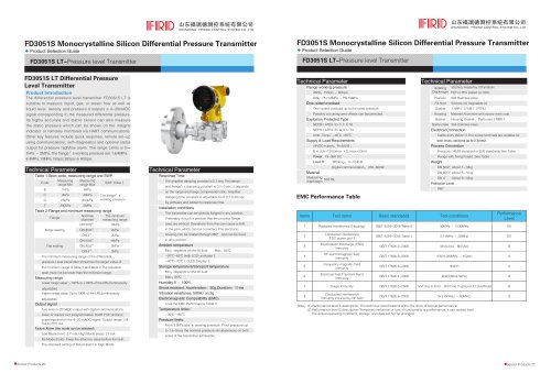 FD3051S Monocrystalline Silicon Differential Pressure Transmitter