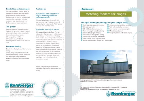 Metering feeders for biogas