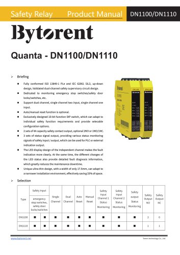 Bytorent safety relay DN1100/DN1110