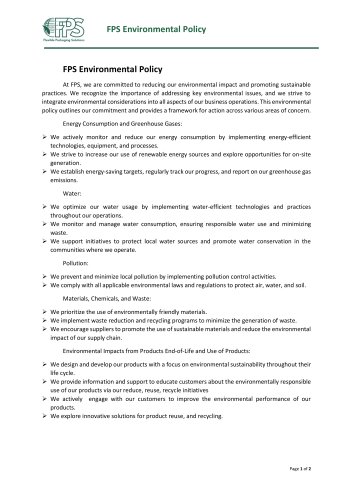FPS Environmental Policy