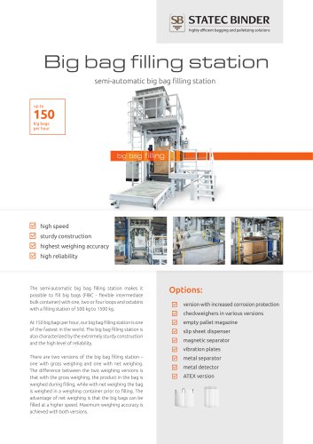 Datasheet Big Bag filling station