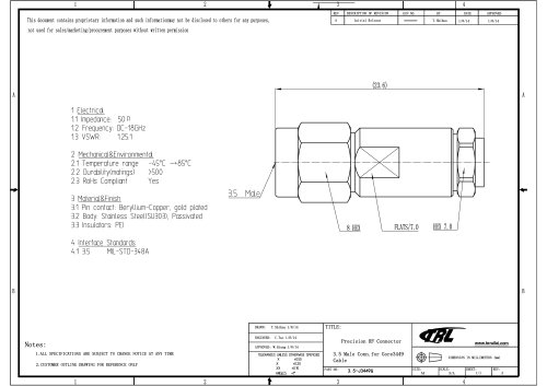 3.5 Male Conn.for Gore3449 Cable