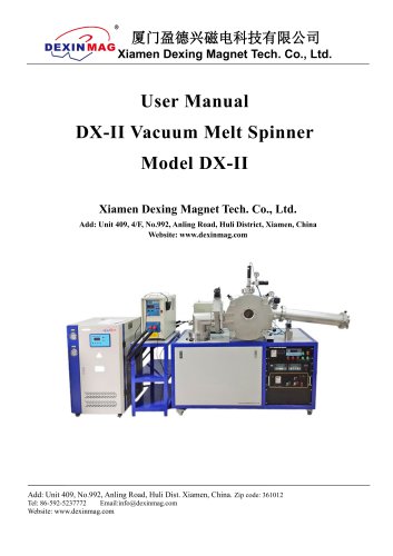Instruction Manual of DX-II Vacuum Melt Spinner