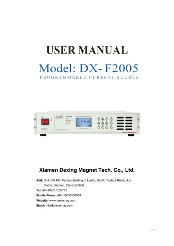 User Manual of DXF2005 Programmable Current Source