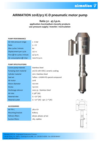 2018/913 IC-D pneumatic motor pump