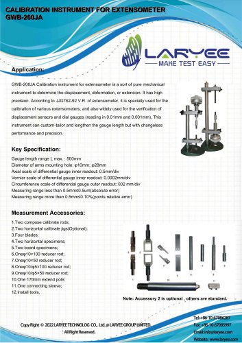 LARYEE extensometer calibrator GWB-200JA