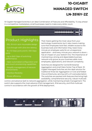 10-GIGABIT MANAGED SWITCH LN-3516Y-2Z