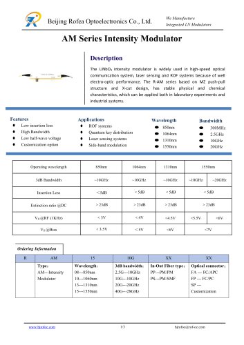 AM Series Intensity Modulator