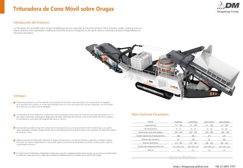 DM Trituradora de Cono M&oacute;vil sobre Orugas 