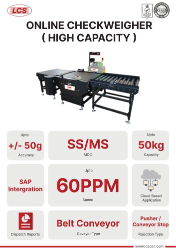 High Capacity Online Checkweigher