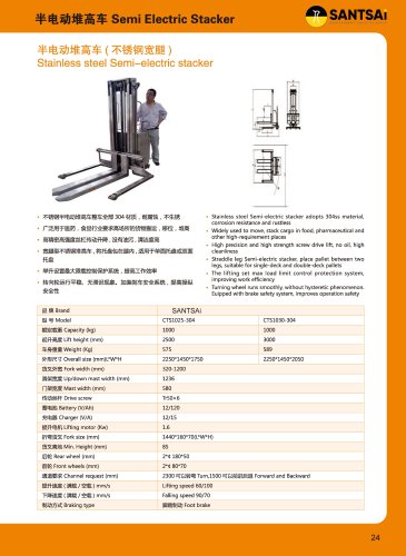 Stainless steel Semi-electric stacker Transport Soluation Catalogue