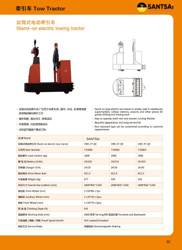 Stand-on electric towing tractor Transport Soluation Catalogue