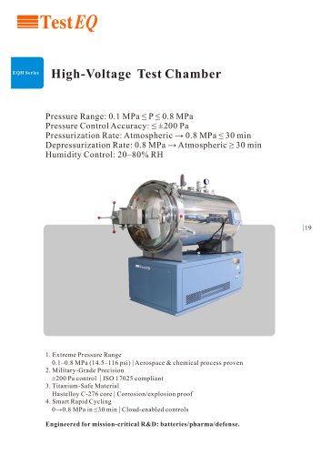 High Pressure Test Chamber