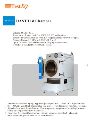 Pressure Accelerated Aging Test Chamber (HAST)