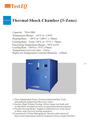 Thermal Shock Test Chamber (3 Zone)
