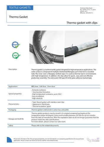 Thermo gasket with rope core