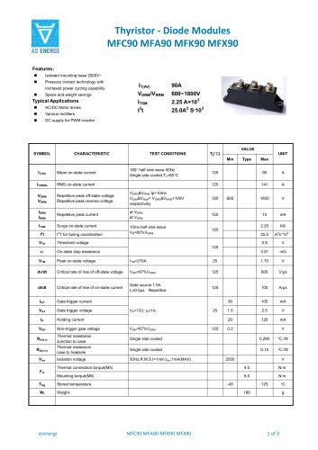 Thyristor - Diode Modules MFC90 MFA90 MFK90 MFX90