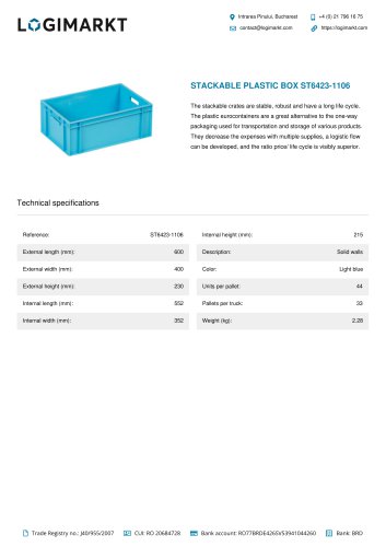 STACKABLE PLASTIC BOX ST6423-1106