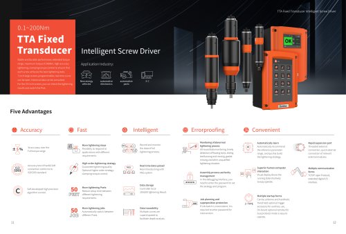 TTA Fixed Transducer Intelligent Screw Driver
